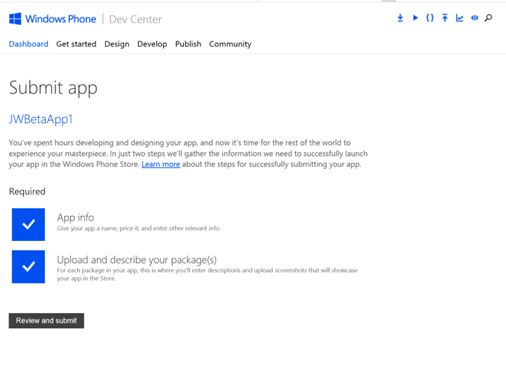 App Review and Submit